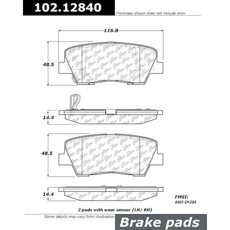 Centric Parts CTEK Brake Pads, 102.12840 102.12840